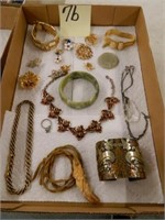 Flat Of Assorted Bracelets, Pins & Earrings