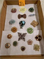 Flat Of Unsigned Brooches