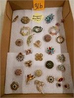 Flat Of Unsigned Brooches