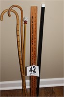 Walking Sticks and Yard Stick from Miller