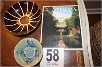 (2) Decorative Bowls and Book - Vizcaya