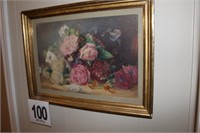 19” x 13” Framed Antique Floral Print