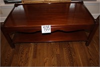 Mahogany Coffee Table, 48” x 26”, (Shelf at