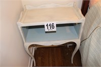 French-inspired End Table with Shelf, Painted and