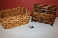 Basket and Bamboo Mail Organizer