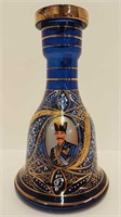 HAND DECORATED BLUE GLASS VASE