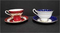 2 ENGLISH CUPS & SAUCERS