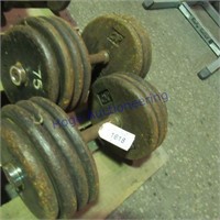 PAIR OF HAND WEIGHTS, 75 LB EACH