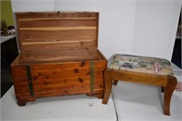 Large Wooden Box & Step Stool