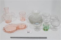 Pink & White Depression Glassware