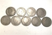 (9) Liberty V Nickels 1900-1908 Set