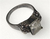 925 Silver Bead & Gemstone Ring