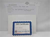 GIFT CERTIFICATE: $100 FROM LONDON TIRE SALES LTD