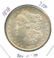 1878 Morgan Silver Dollar - 7TF, Reverse of 1878
