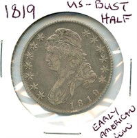 1819 U.S. Bust Half Dollar - Nice Original Coin,