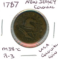 1787 New Jersey Colonial Variety M38-C (Maris) -