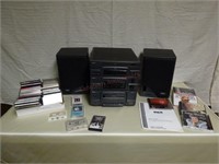 RCA Audio System & Collection of Tapes & CD's