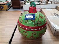 Real Home 7" Ceramic Christmas Ball Cookie Jar