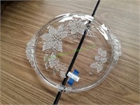 Poinsettia Glass Round Cake Platter