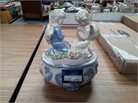 Vintage Ceramic Angel Trinket Box