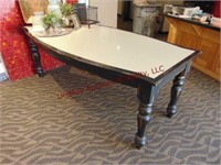 Wood table w/ granite top approx 48"x 96.5"x 35.5"