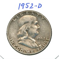 1952-D Franklin Silver Half Dollar