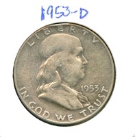 1953-D Franklin Silver Half Dollar