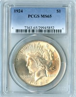 1924 Peace Silver Dollar - PCGS MS-65