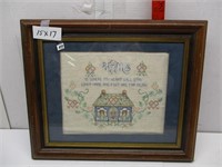 Cross Stitch Matted and Framed