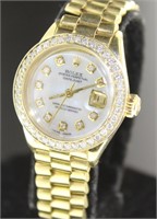 18kt Gold Oyster Datejust Lady President Rolex