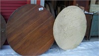 (2)Round Oak Table Tops