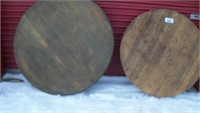 (2)Round Oak Table Tops