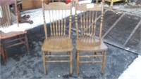 (2)Oak chairs.