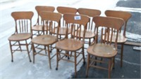 (8)Oak Chairs set