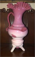 Wheeling Pink Vase w/Handle