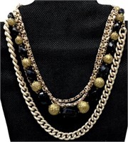 Vintage Gold Triple Strand Necklace
