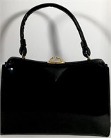 Vintage Black Patent Leather Handbag