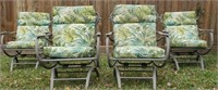 4 Patio Chairs with Removable Decorative Cushions