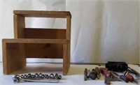 Wooden Step Stool and Various Tools