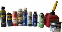 Car Engine Cleaners and Gas Container