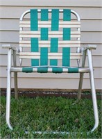 Green and White Lawn Chair