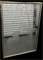Large Bamboo Etched Mirror