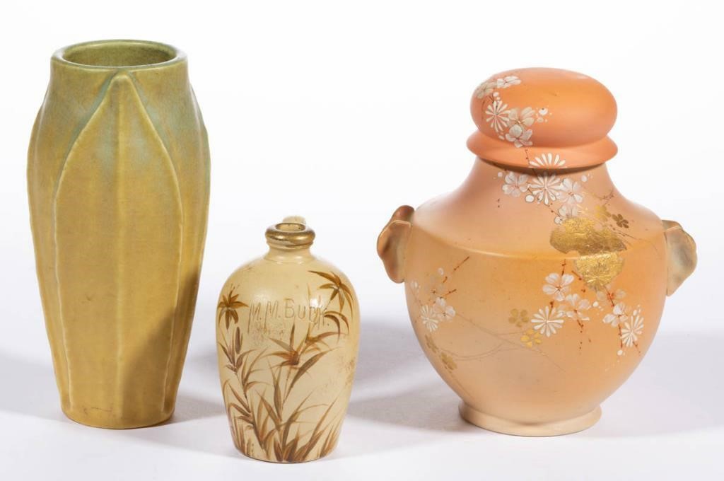 Selection of American art pottery, including Rookwood