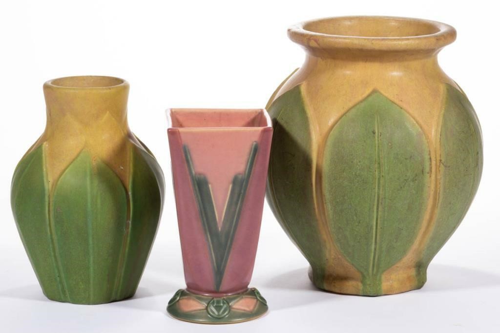 Selection of American art pottery, including Roseville