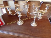 Pair of 5 candle candelabra