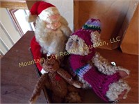 Vintage Santa and 2 Christmas Bears