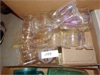 Box Lot Assorted Crystal and Glass Stemware