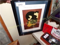 American Folk Art Framed Cat Print