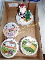 Box Lot Miscellaneous Jars & Decorative Plate