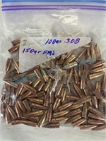 100pcs, 30cal, 150gr FMJ bullets